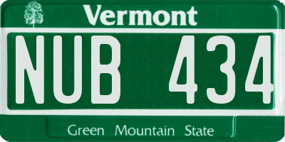 VT license plate NUB434