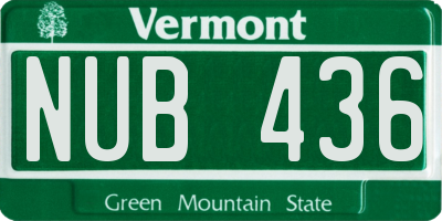 VT license plate NUB436