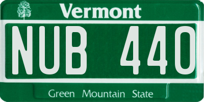 VT license plate NUB440