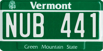VT license plate NUB441