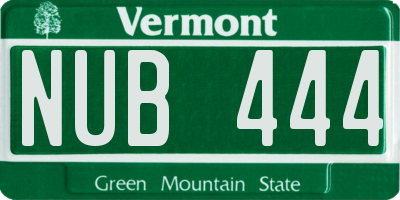 VT license plate NUB444