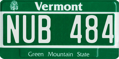 VT license plate NUB484