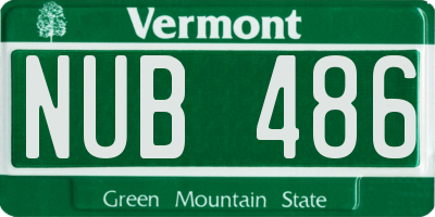 VT license plate NUB486