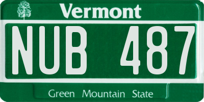 VT license plate NUB487