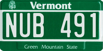 VT license plate NUB491
