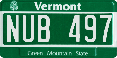 VT license plate NUB497