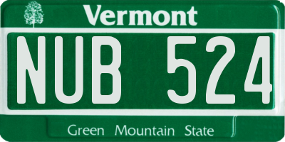 VT license plate NUB524