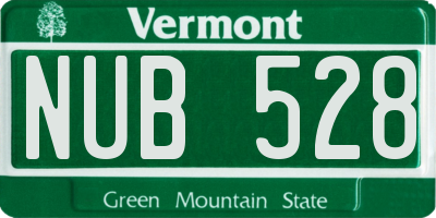 VT license plate NUB528