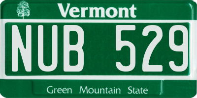 VT license plate NUB529