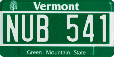 VT license plate NUB541