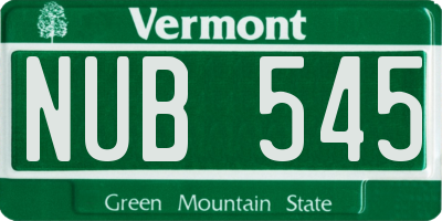 VT license plate NUB545