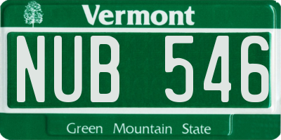 VT license plate NUB546
