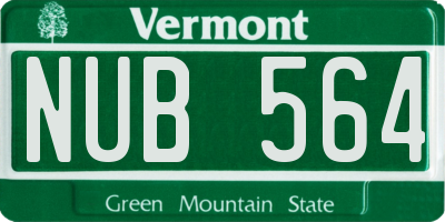 VT license plate NUB564