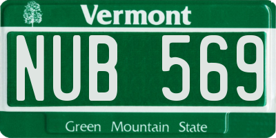 VT license plate NUB569