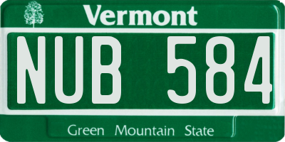 VT license plate NUB584