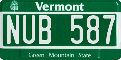 VT license plate NUB587