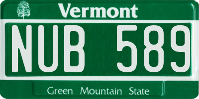 VT license plate NUB589