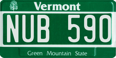 VT license plate NUB590