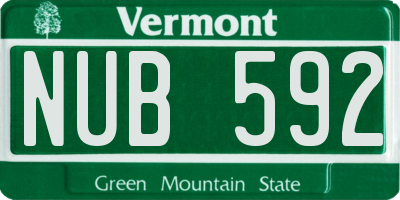 VT license plate NUB592