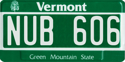 VT license plate NUB606