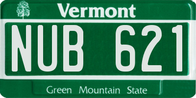 VT license plate NUB621