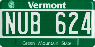 VT license plate NUB624