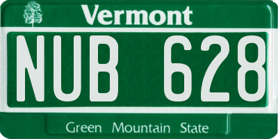 VT license plate NUB628