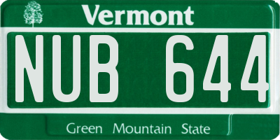 VT license plate NUB644