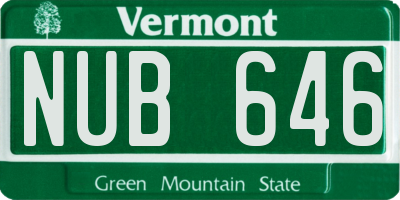 VT license plate NUB646