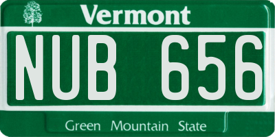 VT license plate NUB656