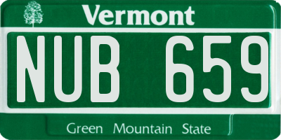 VT license plate NUB659
