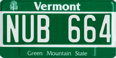 VT license plate NUB664