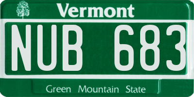 VT license plate NUB683