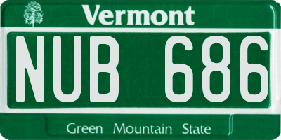 VT license plate NUB686