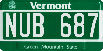 VT license plate NUB687