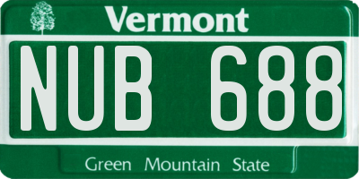 VT license plate NUB688