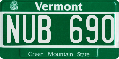 VT license plate NUB690