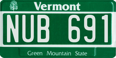 VT license plate NUB691