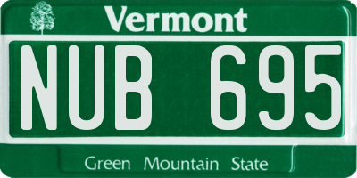 VT license plate NUB695