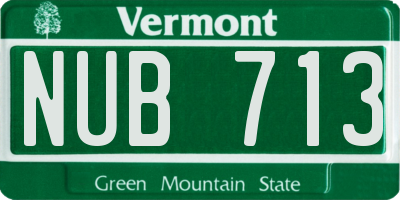 VT license plate NUB713