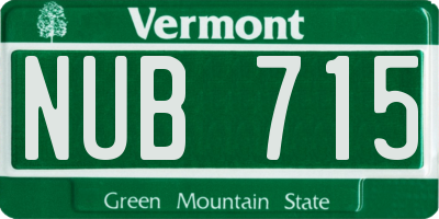 VT license plate NUB715