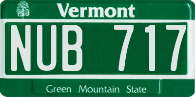 VT license plate NUB717