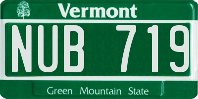 VT license plate NUB719