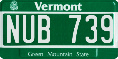 VT license plate NUB739