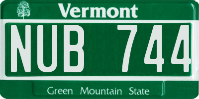 VT license plate NUB744