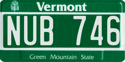 VT license plate NUB746