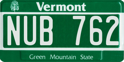 VT license plate NUB762