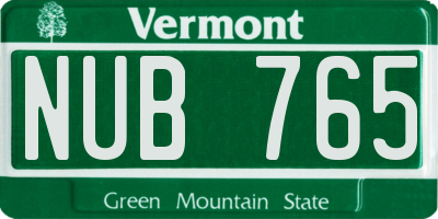 VT license plate NUB765