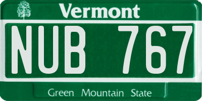 VT license plate NUB767