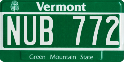 VT license plate NUB772